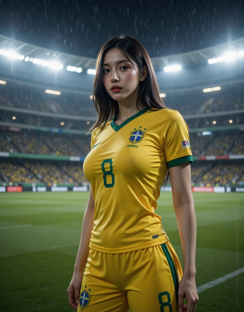 uma mulher de camisa amarela chutando uma bola de futebol em um campo, the anime girl is running, arte oficial, estilo anime 2022, 2 0 2 2 estilo anime, Protagonista feminina 👀 :8, estilo de arte de anime de alta qualidade, estilo de anime limpo e detalhado, no estilo anime, anime style illustration, Senna de League of Legends, o anime em destaque de hoje ainda