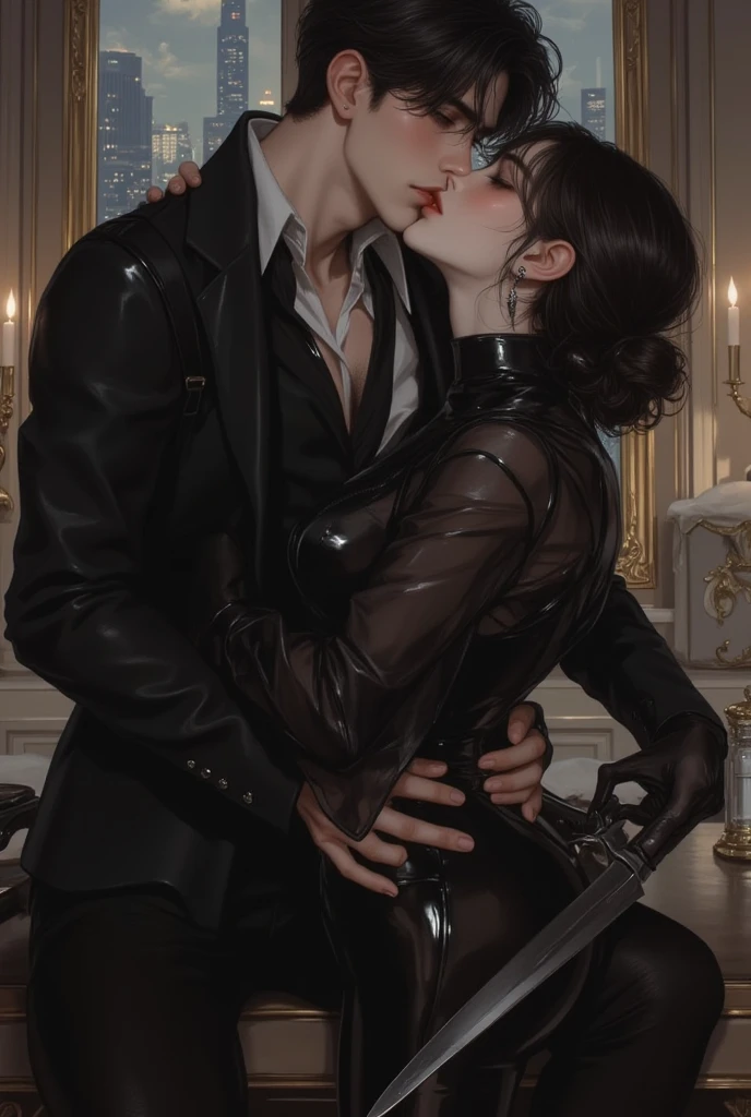 High-quality images of couples: Blond man (expensive、Statue-like、Handsome and、Brave young man、blue eyes、Curly blonde、Wearing grey antique military uniform) Black-haired woman (long, straight black hair、Long Bangs、Tears run down my face、Blackberry Eyes、Beautiful young woman、naked、Princess、Crying in pain、Tears flowing、hug。They are in love with each other。By Boris Vallejo「Ideal anatomy」Sketch of、Characterized by a high level of detail.。masterpiece、Detailed study of the face、Beautiful Face、Features of Beautiful Face、Perfect image、Realistic shots、Detailed study of the face、Full body image、8k、Detailed Images、Highly detailed illustration、A true masterpiece of the highest quality、Careful drawing。skin only、Gown and naked watercolor、
Watercolor Gothic、
Big drops of sweat、Dripping sweat、Spread your legs wide、Ecstatic、Fierce love, Intense Pose、Lean back、Tie up、A lot of guys、nakedの、Sweat dripping、Wet、紐でTie up、Sit down、Weak、Stick your butt out