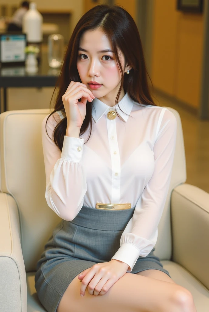 (8K, top-quality, masterpiece:1,2), (reallistic, Photorealsitic:1.37), Super Detail, One girl,), (Highly detailed), (beautifully detailed eyes), (of the highest quality), (super detailed ), (masterpiece), (Detailed face),20yr old, ,1 girl, full body, black hair,Very short hair, medium breasts, clothed, aroused face, naughty face,Perfect Lighting, office beauty, office, office suit, miniskirt, big collar, looking lovingly, desire, lust, see-through, panties under pantyhose,showing panties, lifting up skirt,