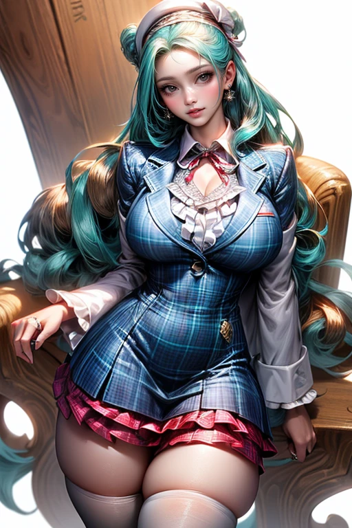 (masterpiece, highres, best quality:1.2), 8K, highly detailed, intricate, colorful, vibrant image, sharp focus, cinematic)iris heart,body builder,(Wearing schoolgirl uniform outfit,cropped jacket ,tie,necktie, latex Pink_skirt, garter straps, leather waist belt) huge breasts (big perfect round breasts,hourglass body, thin waist,very thin waist, Photo realistic,(hyperrealistic:1)beautiful, masterpiece, best quality, extremely detailed face,perfect face,beautiful face, perfect lighting,detailed eye makeup, detail face, nice detailed eyes,nice hands, perfect hands,blue hair, pink eyes,glowing eyes (realistic pupils,realistic iris:1) heavy eye makeup,<lora:beautifulDetailedEyes_v10:0.2> <lora:add_detail:.5> <lora:Amazon-V3:.50> <lyco:GoodHands-beta2:.90> <lora:IrisHeart:.40>(empty Casino)