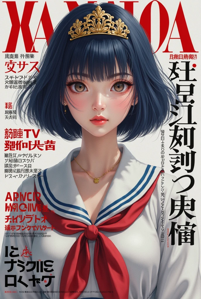 (Beautiful Girl's Hairstyles)、(9 divisions)、(Magazine Articles)、​masterpiece、realisitic