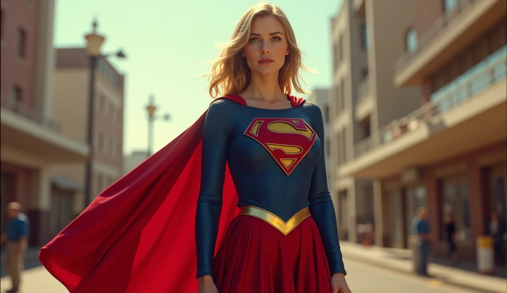 Woman body set big breasts, Supergirl costume dress, 16k quality, hyper detailed