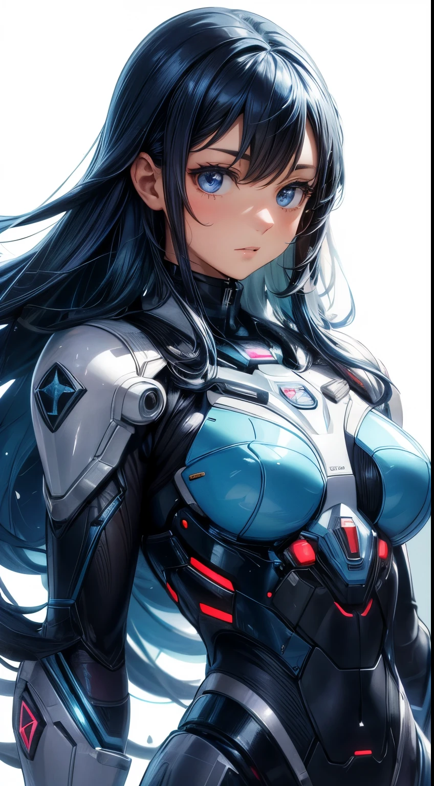 (masterpiece, best quality), 1girl,    <lora:AeroMarvel:0.8> AeroMarvel, 1girl, solo, long hair, blue eyes, large breasts, black hair, blue hair, white bodysuit,
