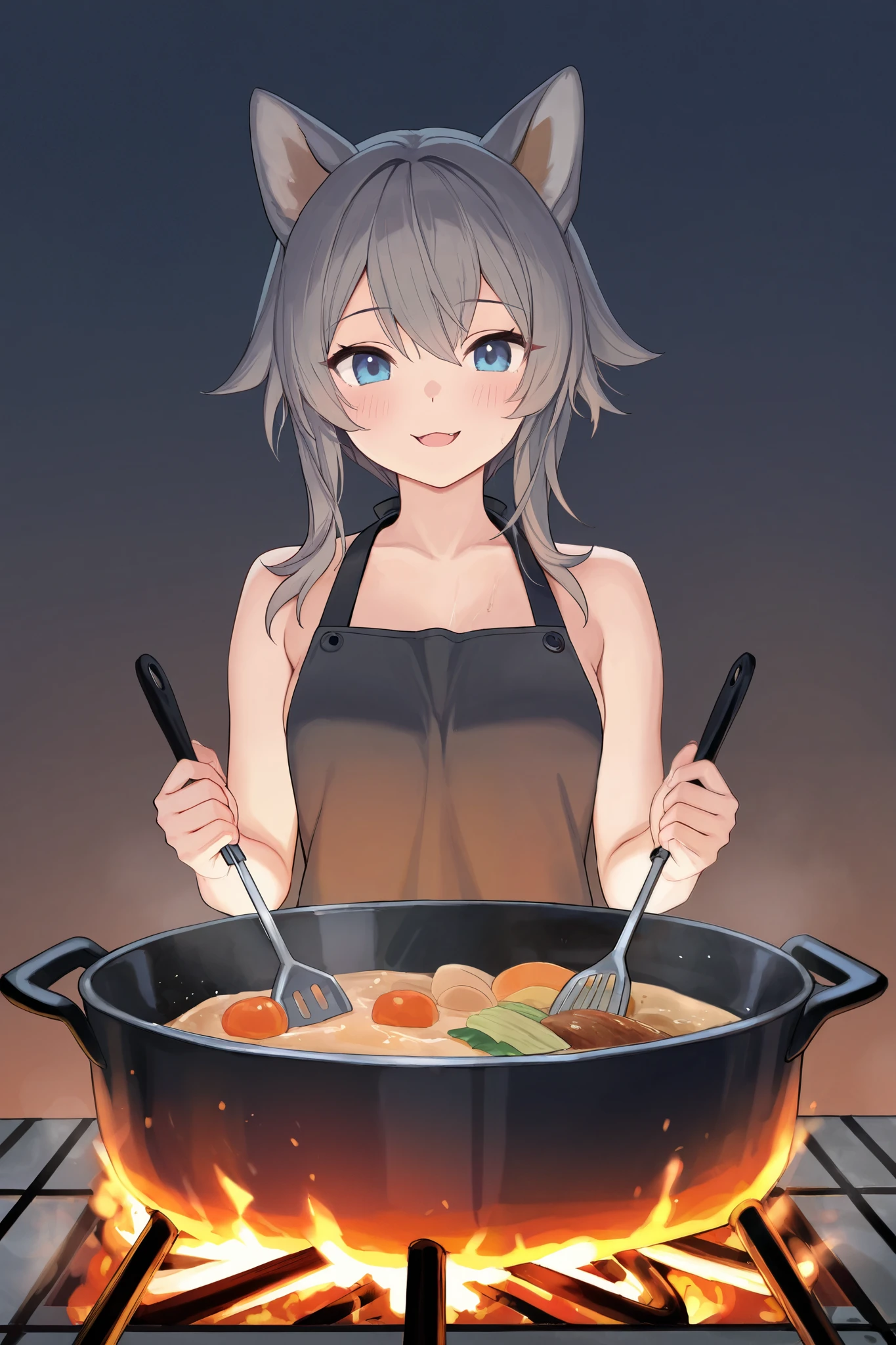 Dog cooking 