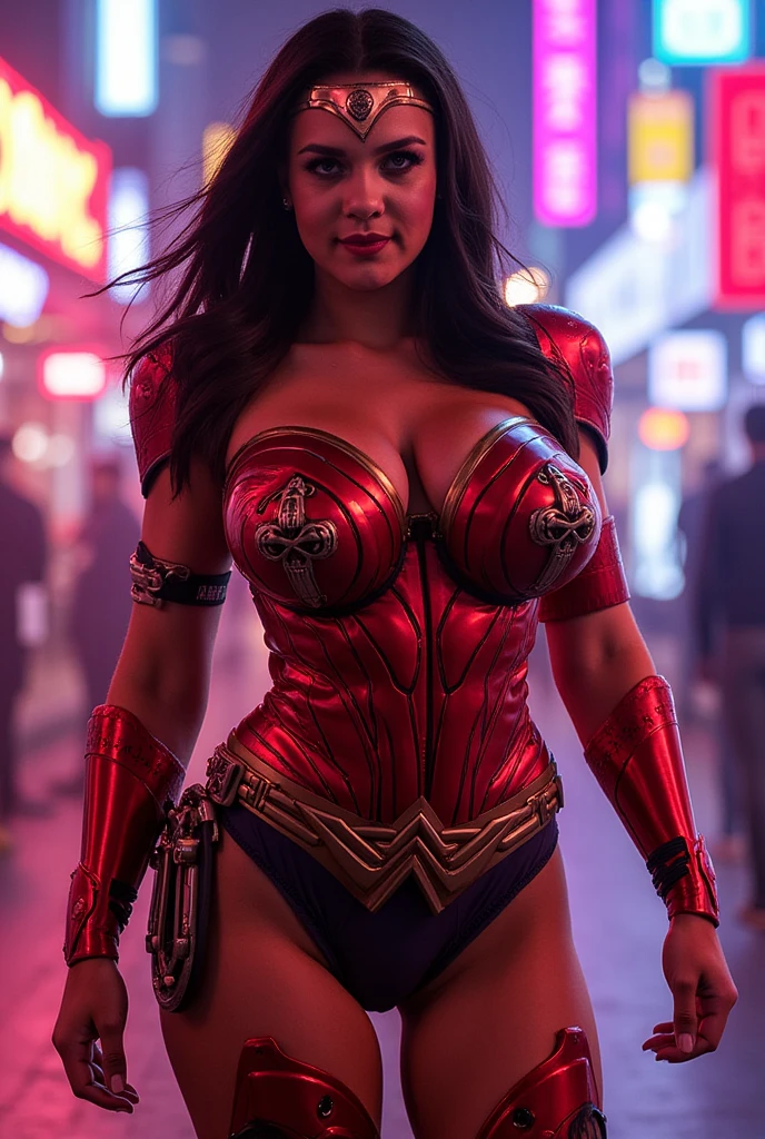 Wonder Woman, hd wallpapers, in the style of Brandon Woelfel, solarization effect, close up, photorealistic