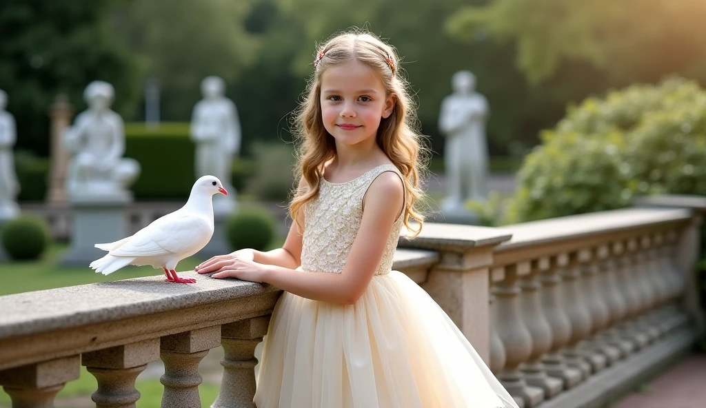 close-up CHILDREN BLONDE GIRL WITH LONG HAIR, em um vestido branco, sentado em uma mesa brilhante, usando um vestido prateado, vestido prateado extravagante, em um quarto branco, solo photo shoot, DISCOTECA.