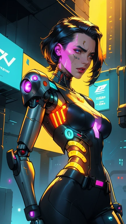 DEN_cymbaline_stylerotica,
(woman with a (robot arm:1.2) and (mechanical limbs:1.2) wearing sunglasses, human body, (android:1.2), (robot arm:1.2), machinery, (cyberpunk:1.2), punk:1.2),
bokeh, f1.4, 40mm, photorealistic, raw, 8k, textured skin, skin pores, intricate details <lora:epi_noiseoffset2:1>, epiCRealism <lora:ClothingAdjuster3:-1>