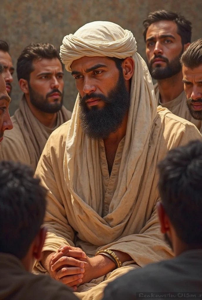 Muslim hazrat umar r.a. ,face not show, seat with people