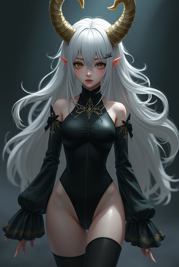 anime, a woman with long white hair and a black cape, anime goddess, female anime character, goth maiden anime girl, blonde anime girl with long hair, anime girl wearing a black dress, best anime girl, white-haired deity, seductive anime girl, best anime character design, in anime movie,  anime look of a cute girl, anime girl with long hair, blue eyes