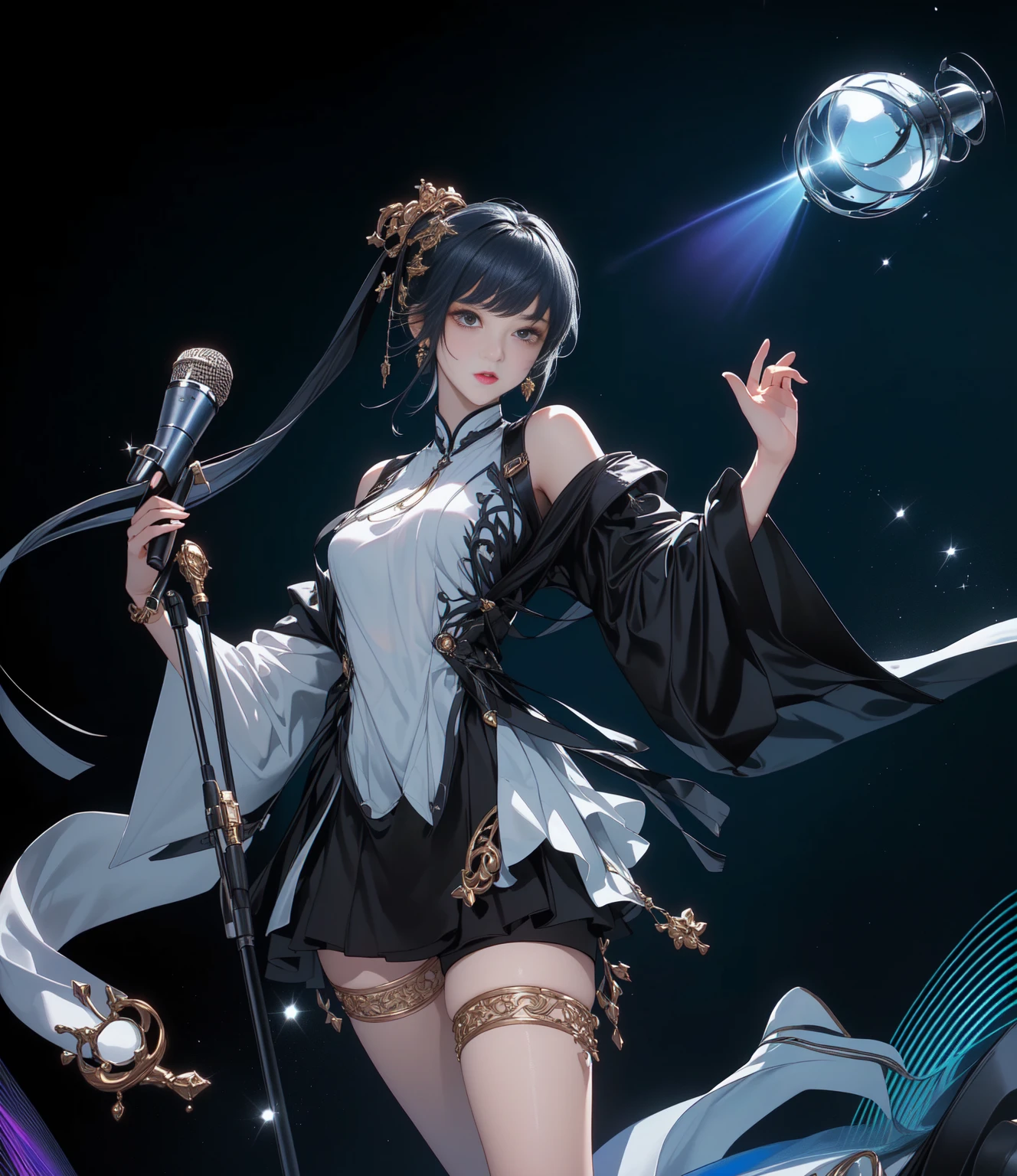 (masterpiece:1.3),(best quality:1.4),ultra high res,(detailed eyes),(detailed facial features),(detailed clothes features),HDR,8k resolution, solo focus, bangs, skin tight, (shiny skin),(slender girl),dreamlike,
(extreme detailed illustration),check commentary,commentary request,scenery,no text,
VirtualGirl-Rin, happy, smile, (small breasts), bangs, bob hair, short hair, brown hair, brown eyes, black choker,
1girl, (solo),
sexy Maid, Maid hair band,Maid dress,Maid apron,Maid skirt,Maid stockings,black leather shoes,