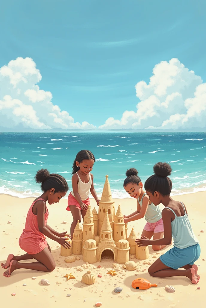 Date: 1998
Country: Barbados
Description: On a luminous Barbadian beach, a young Barbadian child playfully builds sand sculptures, adding intricate details with seashells and coral fragments. The soft daylight casts a warm glow on the sand as the child's laughter mingles with the sound of waves.
