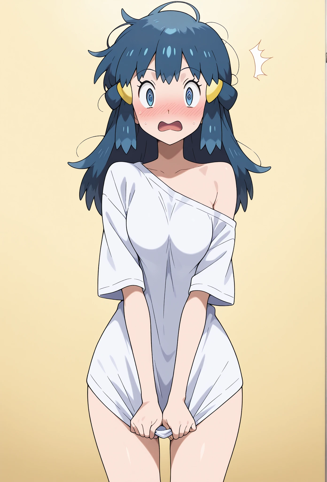 pokemon, pokemon (/style), pokemon style, 1990 anime style, score_7, score_6_up, source_anime, anime screencap, pokemondawn,, pokemon dawn, black hair, blue eyes, sidelocks, long hair, upper body, (naked:1.3), looking away, sweat, sweaty, full-face blush, open mouth, moaning, upper body, lying on back, from above, bed, pillow, visible breath, closed eyes,, motion blur, motion lines, implied sex, dark, warm lighting, pleasure, pain, orgasm, sweat, sweaty, wet, sweat drop, sweat drops, flat chest,