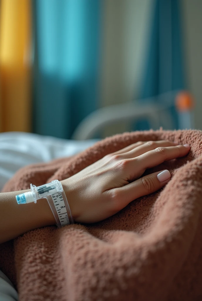 Hospital confined chubby hand