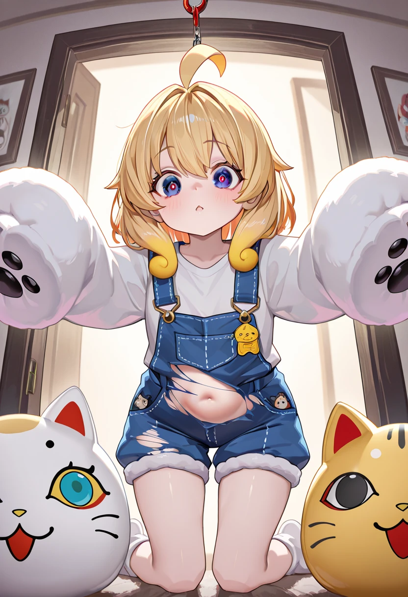 girl,(masterpiece,Highest quality),Street,(Completely naked),Bare shoulders、Gal、Blonde、smile、Big Breasts,ponytail、(Underboob),Cleavage,Torn(Mini Camisole)、looking at the camera、shoes、Damage shorts,(Tattered)Micro Mini Denim Shorts,TornMicro Mini Denim Shorts,solo、upright,Are standing、barefoot,outie bellybutton