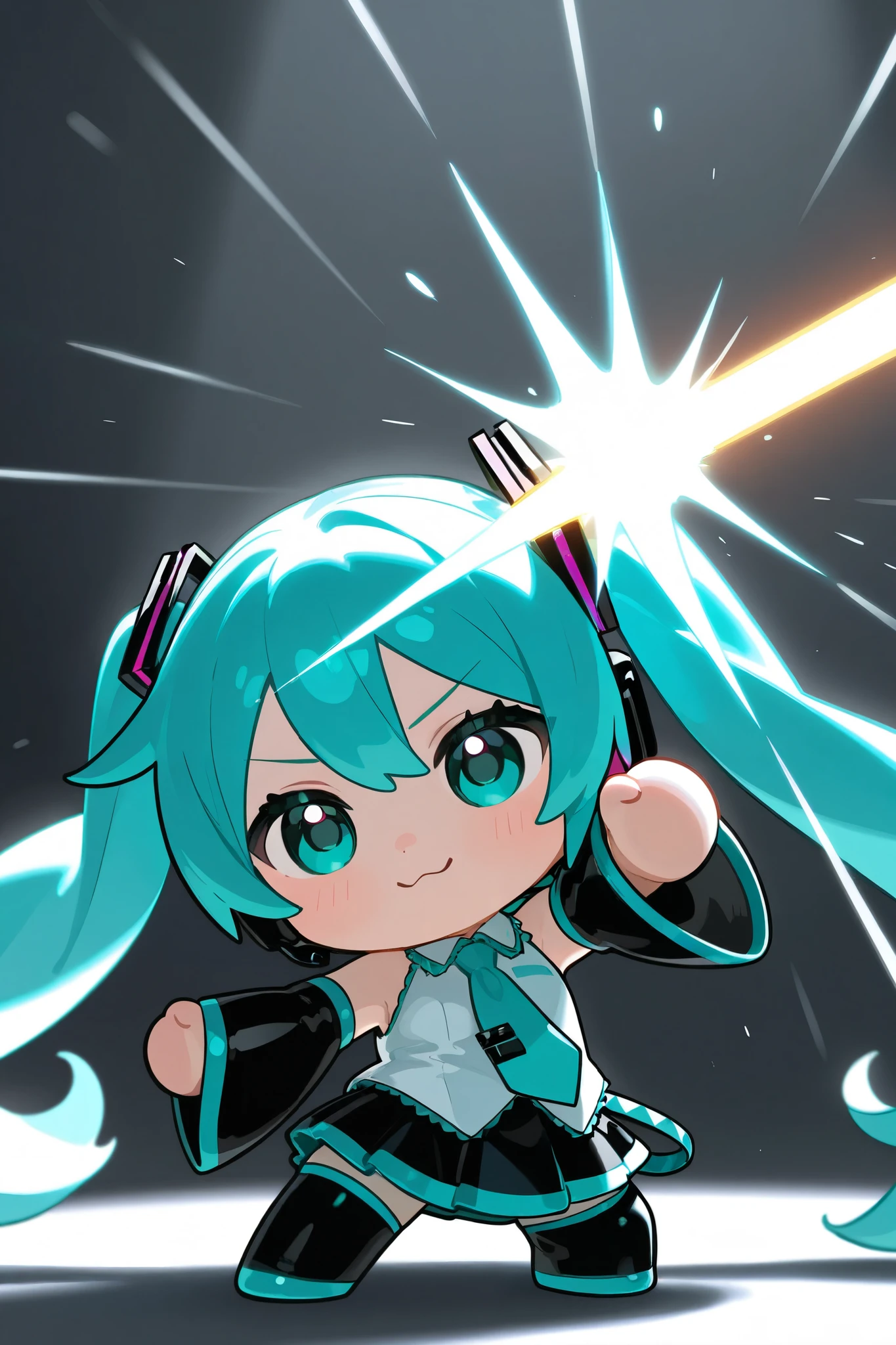 Anime girl with blue hair and a sword in her hand - SeaArt AI