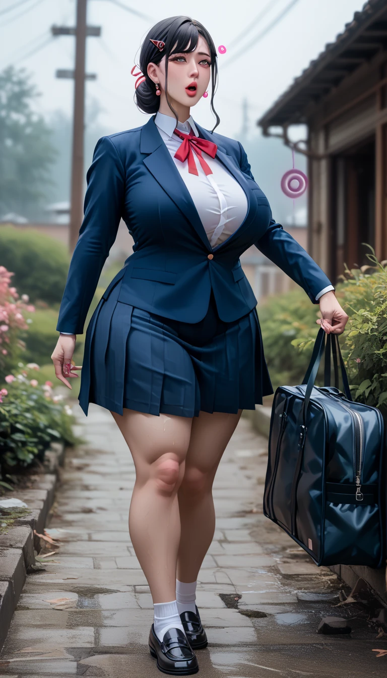 8K,high-level image quality,A Japanese Lady,1 personality）,female high-school student,A smile,tall,thick plump thighs,,a miniskirt,Face in Focus,nude,The sides are visible,sexy  pose,luxury hotel,Whole body,wear boots,is standing,Wearing a school uniform,I can't see the chest,pantyhose