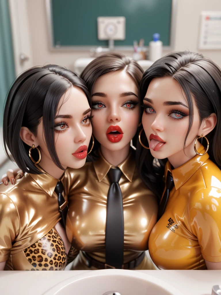 Conjoined naked mosquito girl with three heads