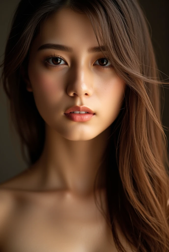 fashion modell, 25-years old, a closeup, The upper part of the body, perfect  eyes, Perfect lips, perfect teeth, flawless skin, soft front light