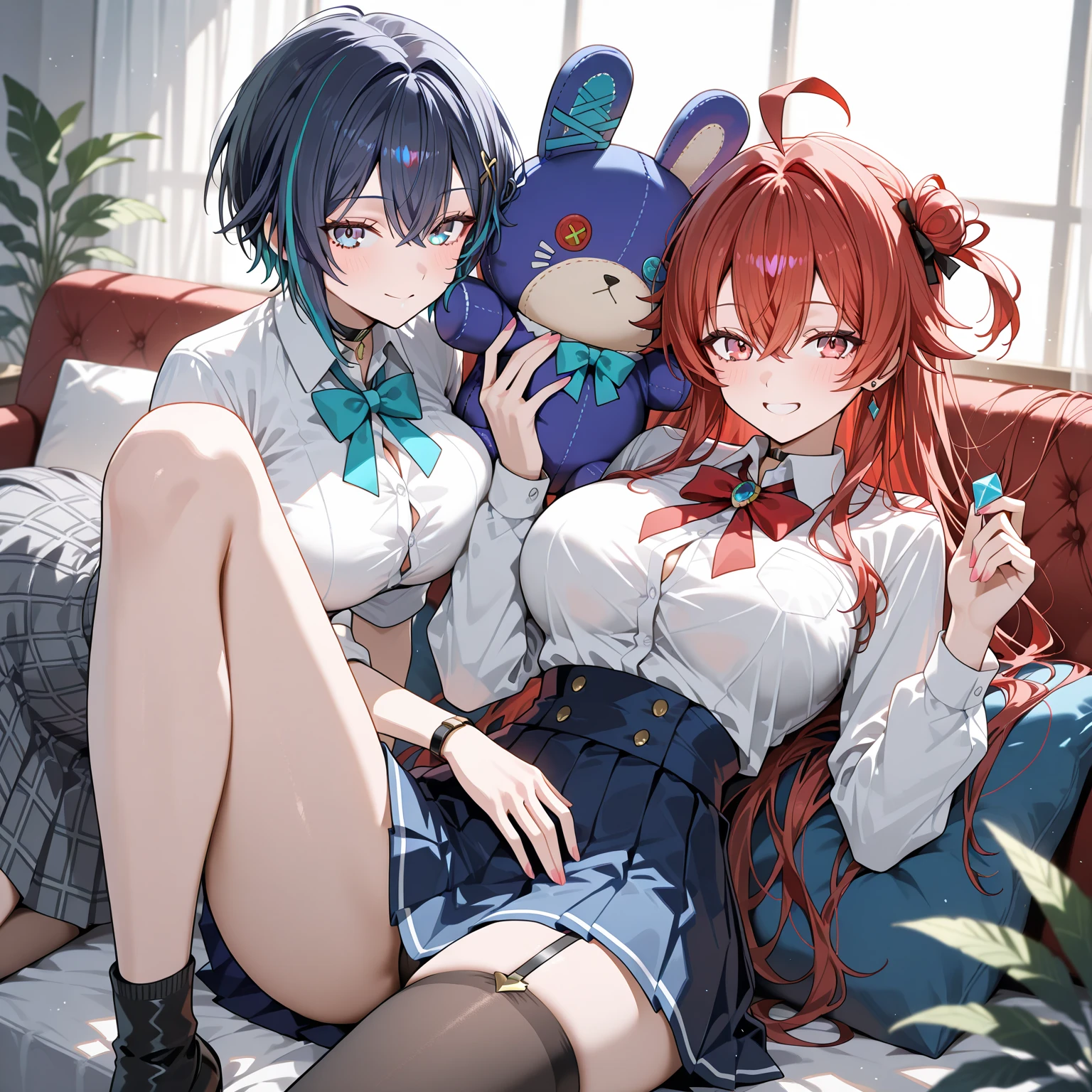 A girl with tattoos,Heart-shaped pupils,Black silk stockings,Teacher's Uniform,Square glasses,A bad smile,nedium breasts,a vibrator,Sexual sexual toy,cleavage,red tinted hair,Large breasts,Bad laughs,Remote control vibrator,thongs,looking at the observer,egg vibrator,inside in room,Sat down,spread their legs,does not wear panties,Blushlush,D,naked leg,pantyless,Vaginal insertion,Yuri,Phallus,Cleavage cutting,bachelorhood,ahegao,condom,tit,crisp breasts,used condom,Blushlush,spread their legs,white thighhig,pubes,Female pubic hair,Tattooed with
