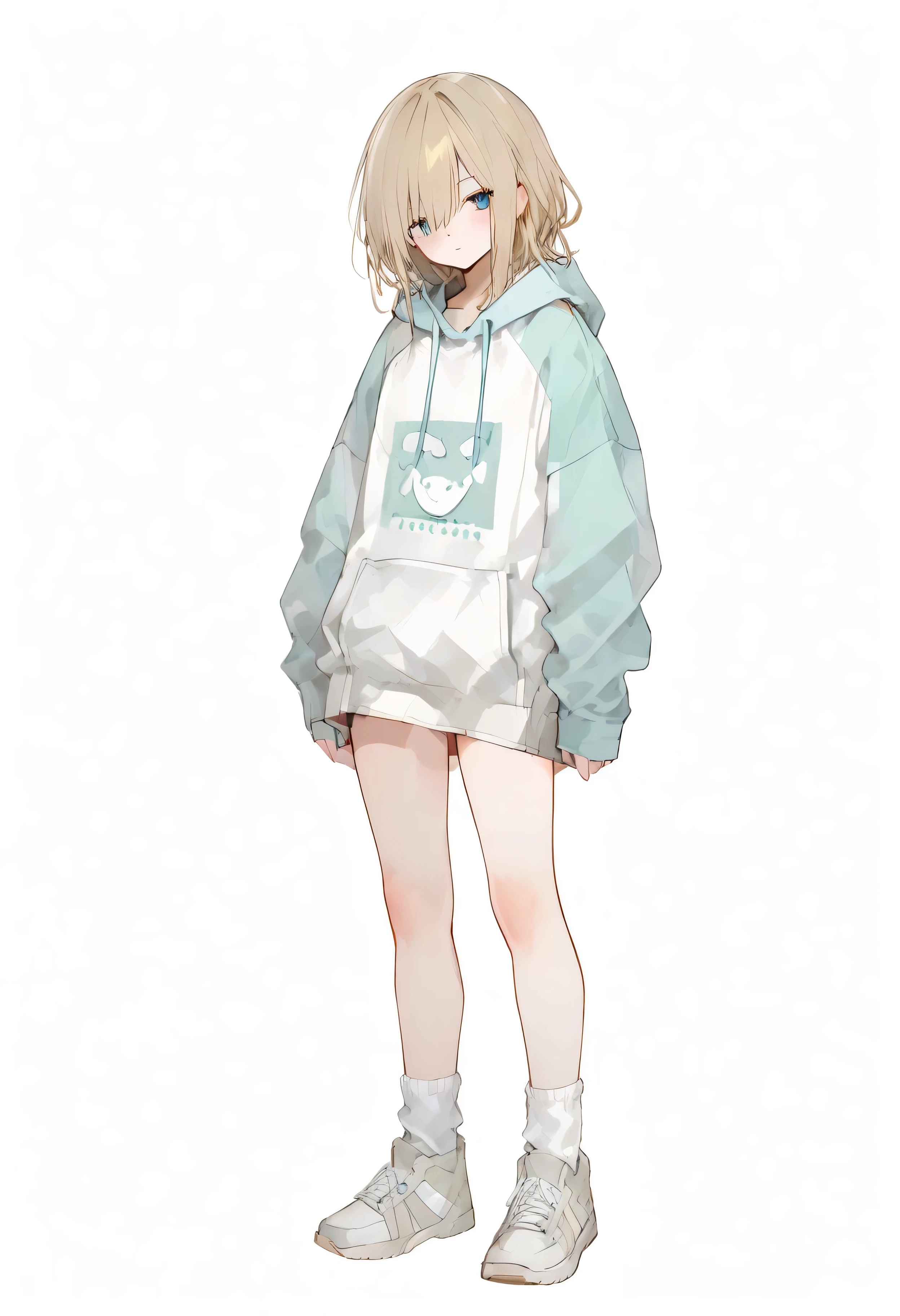 748cmstyle,white background,full body,tachi-e,hoodie,