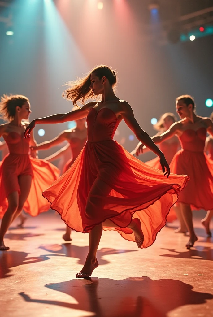 Light with dance girls