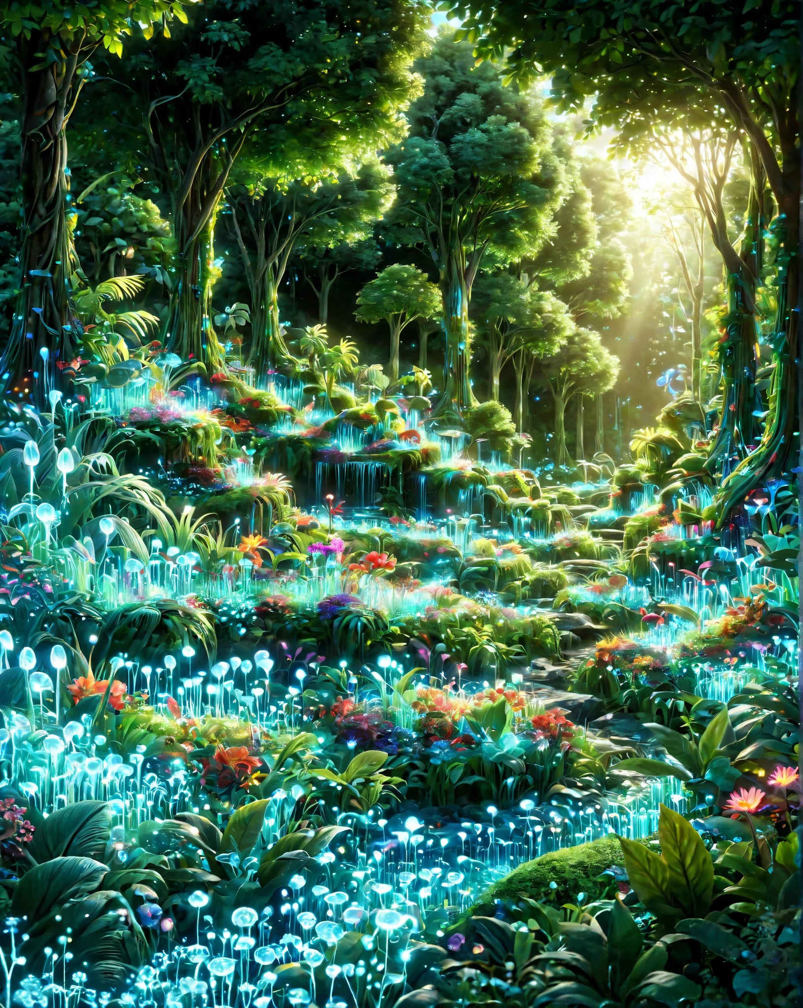 made in AIS-Blmn , anime, " no small parts", Garden of Eden in the background , Vivid , fantasy,