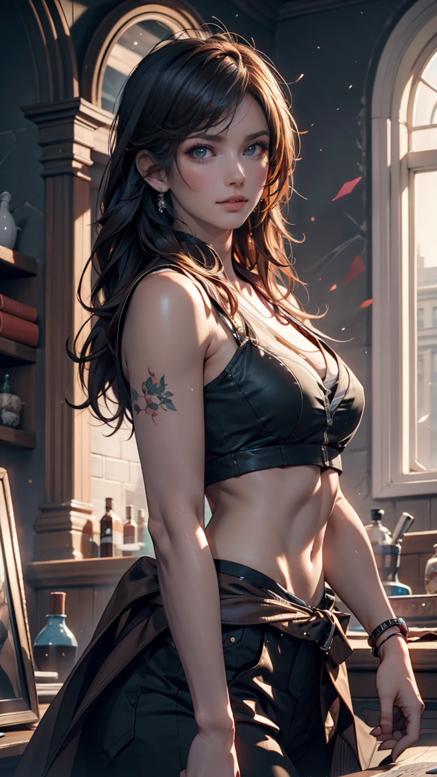mdjrny-v4 style portrait of a female leprechaun, voluptuous, gorgeous detailed face, mischievous smirk, ample hips, insanely detailed accentuated big booty, mature, great aesthetics, perfect anatomy, well proportioned body, intricate, elegant, highly detailed, digital painting, artstation, concept art, smooth, sharp focus, illustration, art by artgerm and Greg Rutkowski and alphonse mucha, 8k, High-quality, insanely detailed,