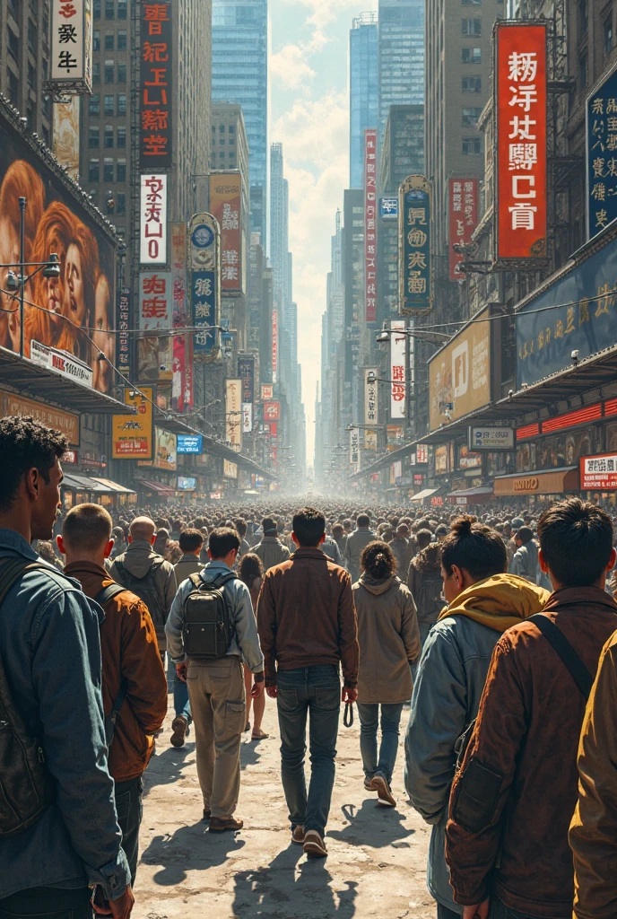 A busy street with a few people