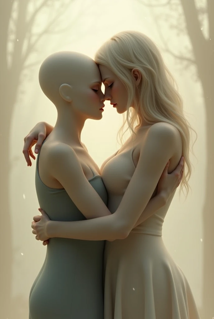Two people in the shape of a flower separate destiny