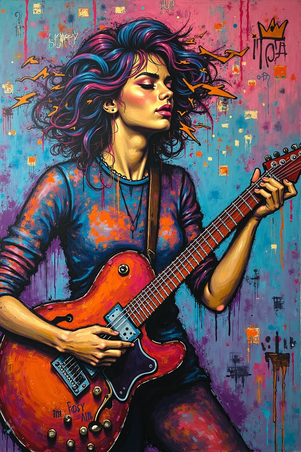 Amy winehouse singing and playing guitar