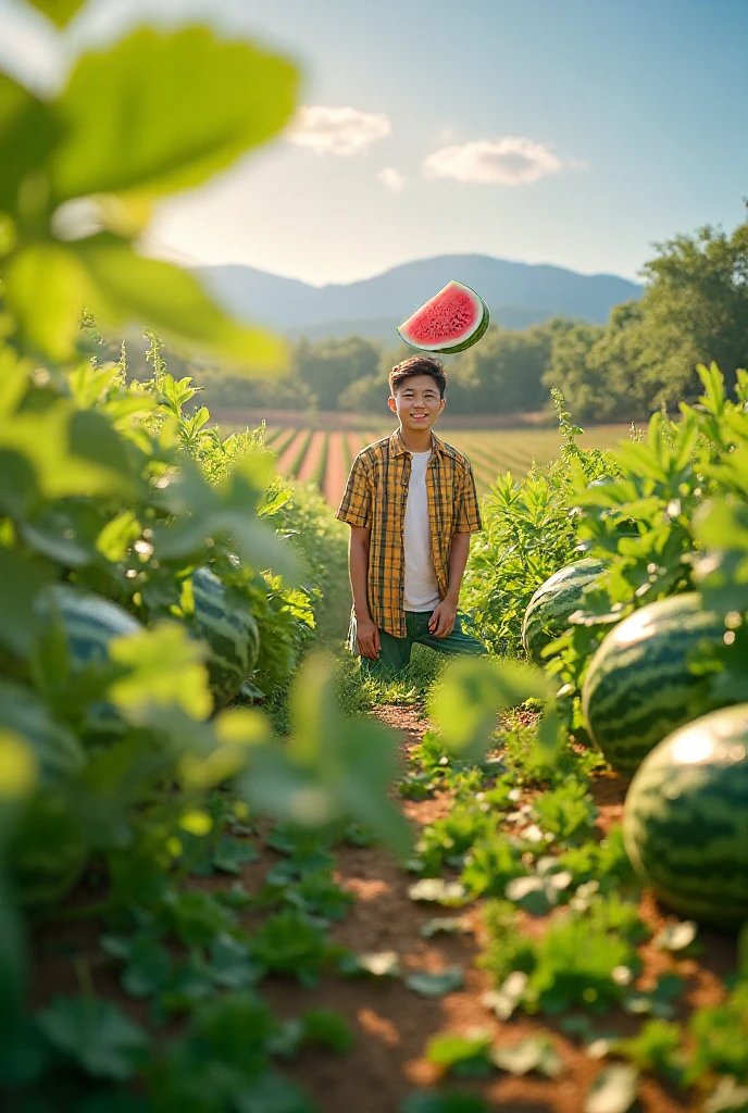 Boy selling cucumber