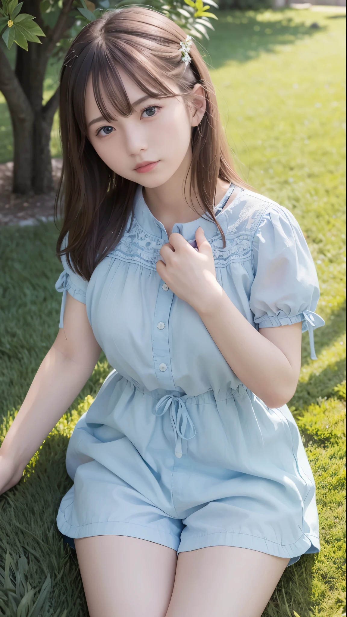 smile,((NSFW)),(Best Quality:1.2), Female dog,(Female organ:1.1),8K, Raw photo, Beautiful sexual woman, ((You can see her naked lower body under her clothes.、股間のFemale organが見えている:1.3)),Detailed face and eyes,(((Alice in Wonderland:1.3))),whole body,amazing,A fairy tale and unreal world、In the garden