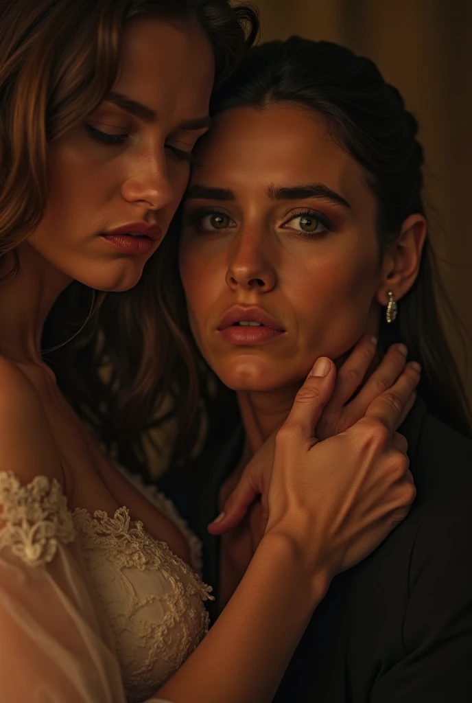 naked Scarlett Johansson and Gal Gadot pornographic lesbian sex. nsfw. erotic