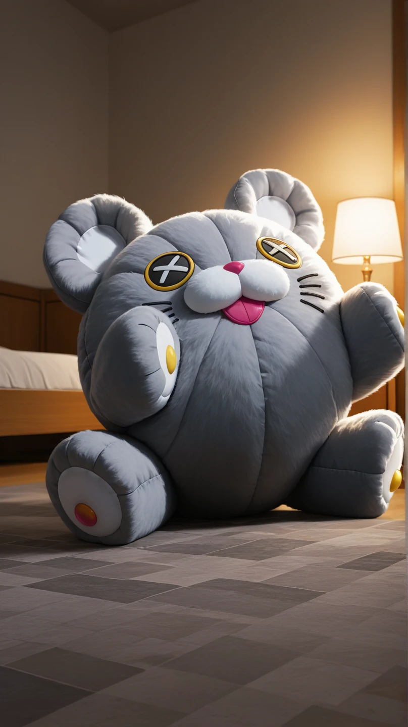 (realistic fur:1.1),(realistic folds:1.1),inflating,fursuit,Character lolbit