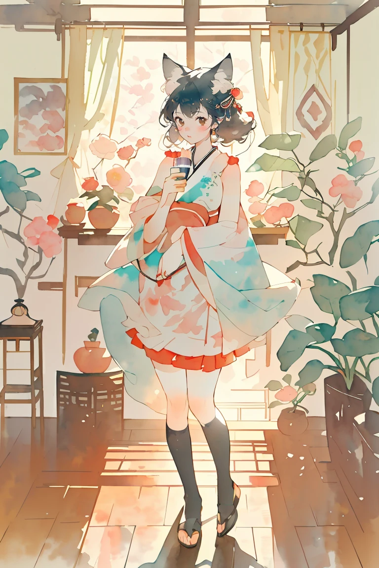 (masterpiece、Highest quality、Highest quality、Official Art、Beautiful and beautiful:1.2)、(One person:1.3)Hatsune Miku、Twin tails,Beautiful breasts, Katsushika Hokusai,Three Views, Full Body Shot, Front view, Side view, Backward view ,Cute cartoon IP strong, Wear traditional Han Chinese clothing, Light background, 。.。.3d, tchibi,Octane Rendering, Bright cinema lighting, Advanced Color Schemes, Attention to detail