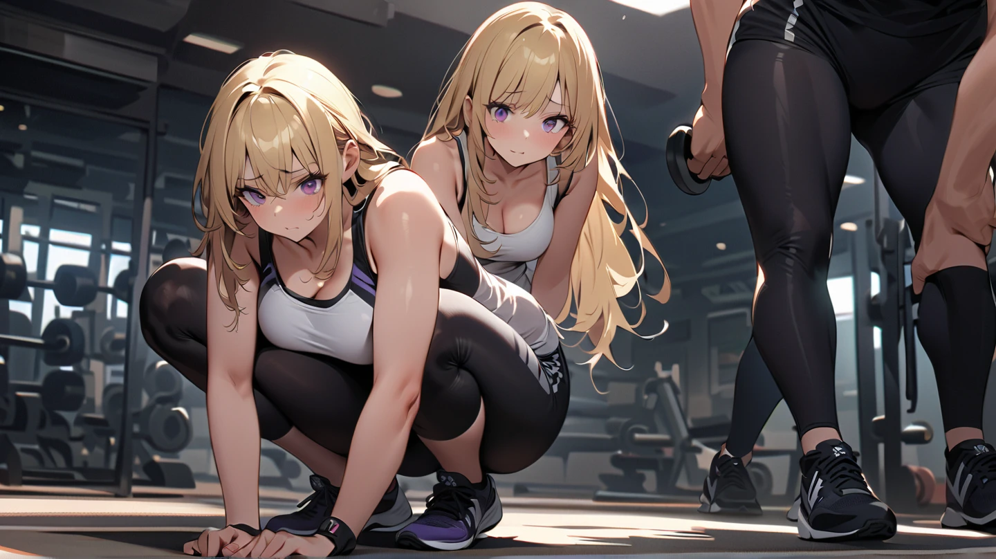 Very sexy girls in short gym clothes