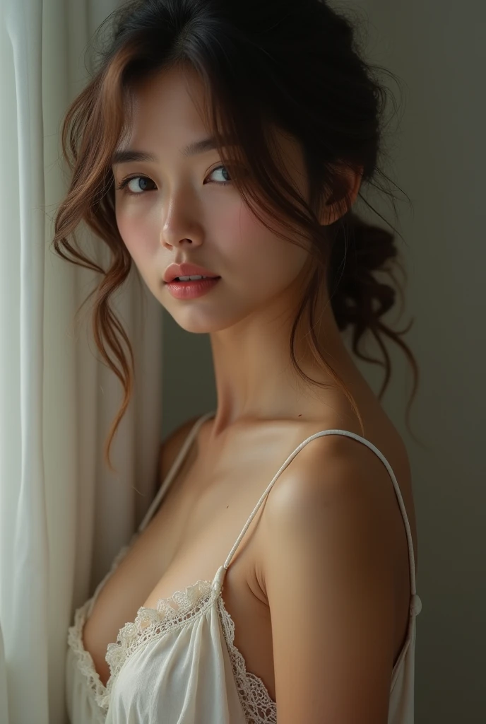50 year old mature woman、Japanese、Classy sex appeal、Beautiful woman、sexy、透明Whitening skin、Perfect lighting、Beautiful breasts High quality、Wear light makeup、Beautiful ass high quality、Glowing Beautiful Skin、Transparent beauty、Goddess of Eros、Realistic、Looking into the camera、Whitening skin、masterpiece、Watery eyes、Nasolabial folds、Bright spot、Glamour、Saggy breasts、Gravure quality、View from below、Shapely big ass、Worried look、Panties、Squat、Leg spread
