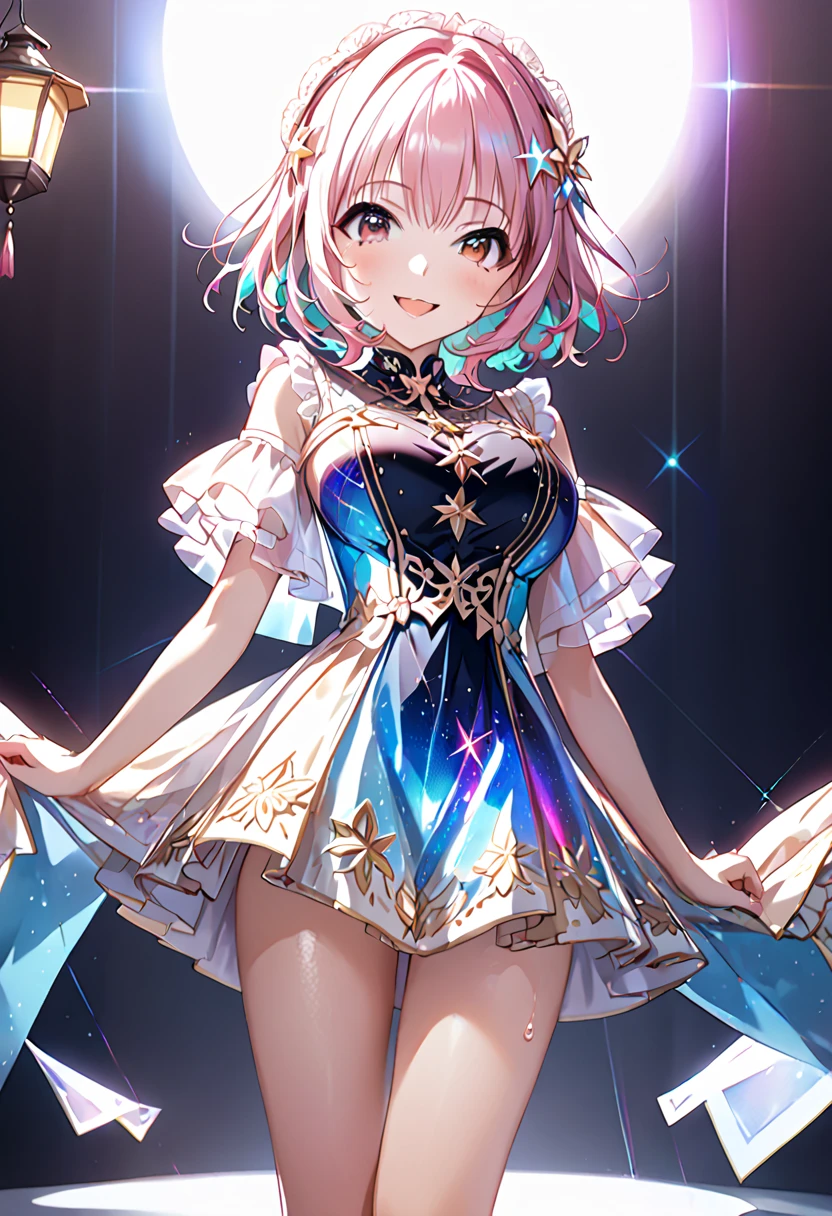 1 girl in, purple color  hair、Purplish pink eyes that dreamers desire, (Blonde hair) , small stature, Colossal tits, Lori, (masutepiece:1.2, Best Quality), (finely detailed beautiful eye: 1.2), (beautifull detailed face), (perky chest:1.1), (pointed chest:1.0), (cakes magazine cover:1.3)，(Best Illumination, extremely delicate and beautiful), sexy pose,make a cocktail , in a bar counter, ((Cinematic Light)), Dramatic light, (Pale white background:1.5), Short bob hair（1:3）、Ultra Contrast、Braid a little around the ears, White long dress、only has 5 fingers、Her pussy is visible through the white thong、Wet pants、You can see inside your underwear、full of sweat、mocking look、diaper、nffsw,Arms crossed、grab the arm、Shoot from below,Best Quality、Large breastuscular pussy、Pubic hair,high-level image quality、hightquality、8K,perfect hand、5 fingers、finger pin、Perfect Finger、T back、Naked、noise cut、bullet hand、Her hair color should have been a brighter purple.The skirt part is also carefully expressed..、Purple skirt、the skirt is floating in the wind、Dark purple panties、Pubic hair majority,(with sparkling eyes and a contagious smile),open mouth,from below:1.2, highest quality, high resolution,Real World, Natural light,perfect Natural light, Looking at Viewer,
