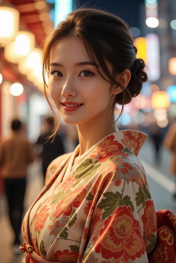 Full body,many girl,standing ryokan,warm smile(Perfect figure,be tall and slim),solo,(outdoor:1),sky,Focus on the face,looking at the viewer,Beautiful face,cute Japanese girl,Detailed delicate young face,oiled skin,(updo hair, sexy kimono, floral print, colourful),(beautiful breasts,Big tits:1.2,big breasts:1.1),(nice hip),thigh gap, vivid picture,masterpiece, (best quality:1.2),ultra-detailed,realistic,High definition,High quality,Cinematic Light,Ray tracing,ultra high res,UHD,(photorealistic:1.4),intricate details,detailed texture,finely detailed,High quality shadow, hanoi city background