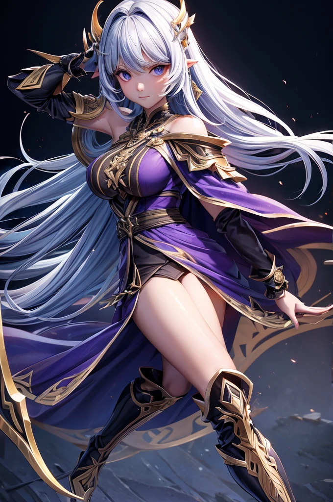 (((Highest quality)))(((Best Image)))(((anatomy)))外見は20代のwoman,Random hair color ,Random hairstyle,Wear a shrine maiden costume,Extreme costumes(((Appearance)))The shape is humanoid,Random Face(Beautiful Face),,Huge breasts,Tight waist,Wearing randomly colored armor(((Features)))Eye color is random,Personality is random,Attractive figure(((arms)))He is carrying a weapon that resembles a purple glowing object..Possess modern weapons.(((woman)))The skeleton is human-like,Huge breasts,Tight waist,fogのようなガス状のもので纏っている(((background)))Barren Land,dead tree,fog,Chaotic world(((Standing posture)))ランダムなStanding postureをしている,mysterious,lovely,Highest quality((Full Body Shot))