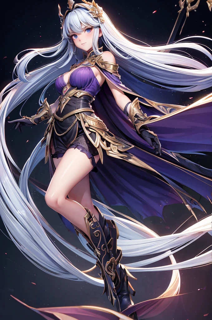 Anime - Mulher estilo em um vestido de couro com uma espada e cabelo roxo, Anime Garota Cosplay, Irelia de League of Legends, Artgerm extremamente detalhado, estilo artgerm, Anime cosplay, Menina anime na vida real, menina anime sedutora, shalltear from overlord, Irelia, anime estilo 3d, deusa anime, anime em estilo fantasia