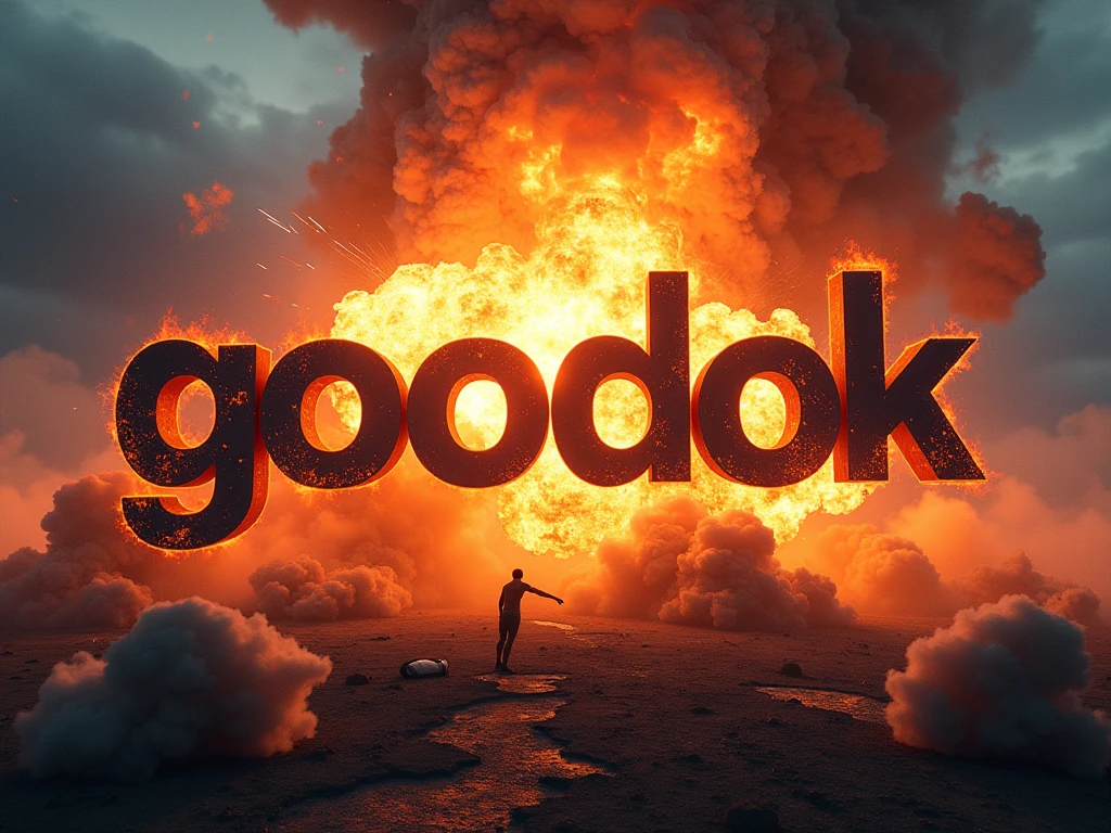 high quality, high resolution, nuclear explosion in the background, the world is on fire, 1girl, (looking at viewer), holding a "Everything is fine" poster, standing, laughing