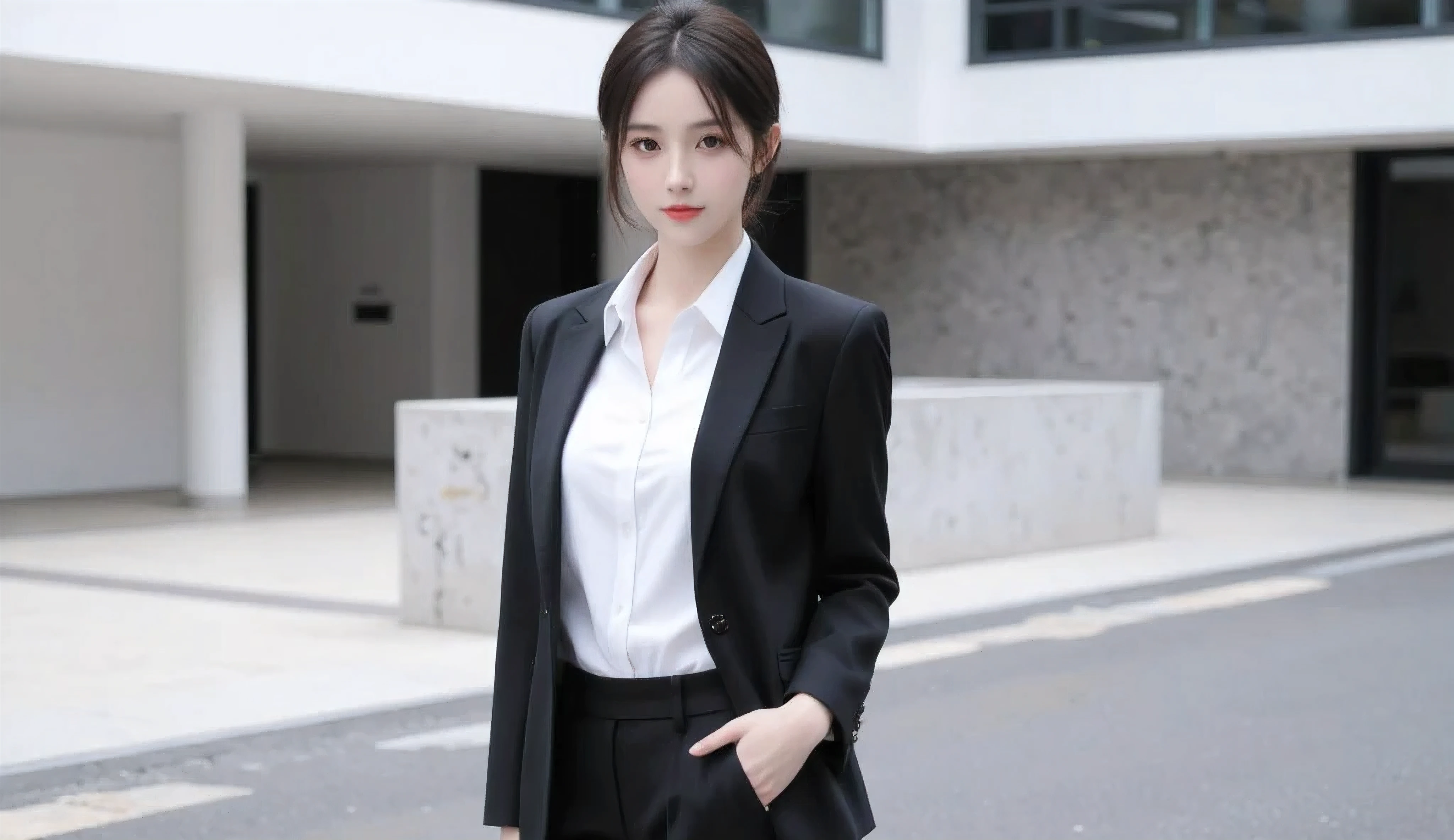 Japanese woman in chic clothes