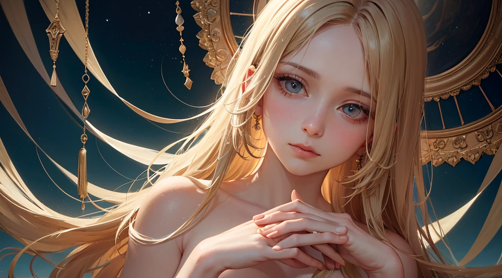 NSFW, 8k, High-level, absurd, masterpiece, best quality, primitive, very detailed CG, very detailed wallpaper, perfect lighting, Extremely detailed ((( personifying " Farrah Fawcett Majors " as a ))), MysticSight, Tyndall effect, Tyndall scattering, (Studio gray background with (Overflowing oodles Dazzling RainbowColorParticles (BokeH))), (RoundlyButts, ThighGap), (Exposed:0.4), (Assfocus with looking ahead) BREAK (Acutance:0.88), (NOGIZAKA face variations) Extremely Detailed very KAWAII face variations, perfect anatomy, Childish, CaptivatingGaze ElaboratePupils detailed Eyes with (sparkling highlights:1.28), (Voluminous LongEyelashes、GlossyRED Lips with beautiful details, RosyCheeks, Radiant PearlSkin with Transparency . { (Dynamic LifeLike expressions:1.4) | :d) }, (large eyes:-1) .