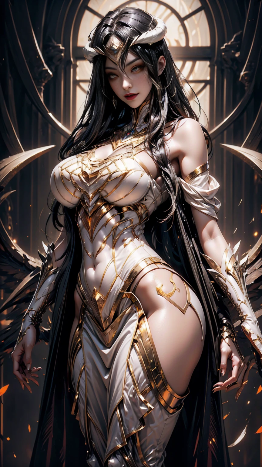 Alone woman, large breasts, slingshot bikini armor, high boots