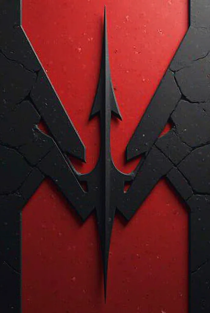 Minimalist football team shield, in red and black colors with skull and crow elements 
