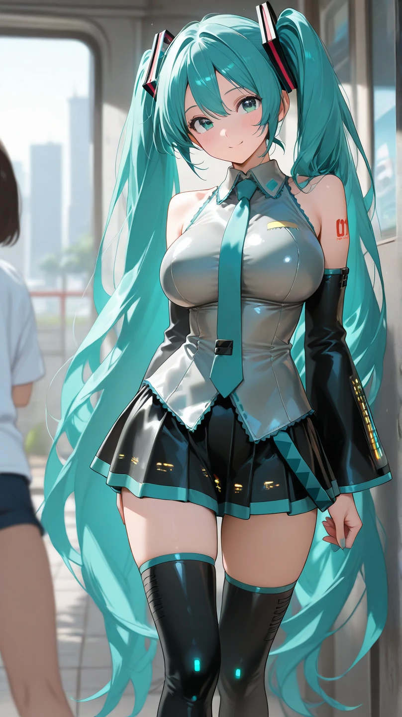 (quality)), ((masterpiece)), Recommended results、puffy nipples、(see through:1.5)、straighten your back、abdominal muscles、huge bust、angle to floor:1.2、Low photographic angle、Hair loss on crotch,Hatsune Miku,1 girl, (looking at the audience:1.2), Detailed face, (a girl standing, Rendering on CGSociety, black shadow, stream media, new york background), romanticism, Atmospheric, (original photo, best quality), (actual, photo-actual:1.3), masterpiece, extremely delicate and beautiful, Very detailed,