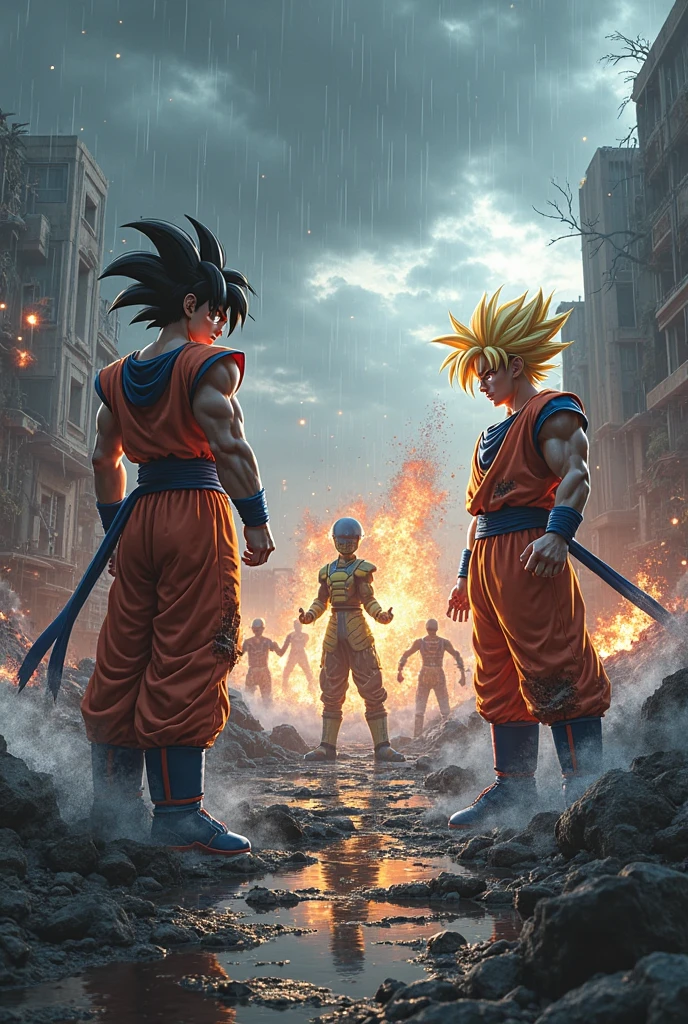 The boy arrived home and had a surprise party. The background is black with flames of fire coming out of water and Goku knocks on the door and Vegeta screams in anger because his mother Goku said he was going to jump off the bridge and the boy jumps out the window with a really cool smile. The boy's father dies on the ground and Mario appears.