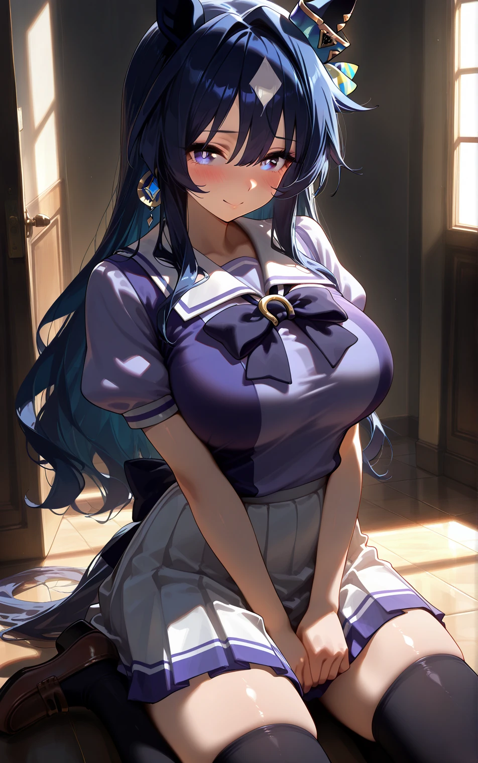 Uma mulher em um vestido azul e uma mulher em um vestido azul, Oppai proportions, thicc, , Oppai, Nico Robin, Marin Kitagawa Fanart, hinata hyuga, estilo anime ecchi, coxas grandes, poderoso e enorme, varying thickness, com seios grandes, sfw version