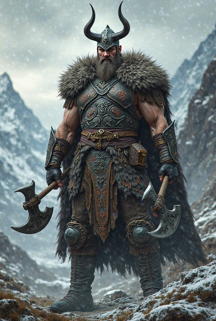 PueDes Diseñar un personaje para D&D, que sea De raza triflin, hombre De clase barbara, De una altura De 1.84 cm, De ojos color negros, long white hair, amante De la cultura, sostenienDo Dos hachas De mano, De piel color gris plateaDo, que tenga una eDaD De 25 años, carganDo un espaDon en la espalDa,